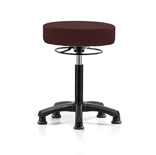 Image of Perch Stationary Life Height Adjustable Stool | Medium Bench Height 20.5-28 inch | Burgundy Vinyl