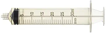 BD 302832 Plastipak Disposable Syringe Without Needle, Luer-Lok Tip, 30mL Capacity, Pack of 56