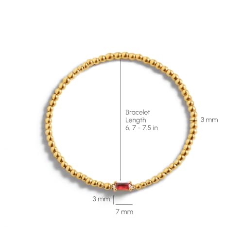 Image of Mint & Lily Gold Beaded Birthstone Bracelets for Women - 18k Gold Plated Stainless Steel Bracelet, Never Fades or Tarnishes