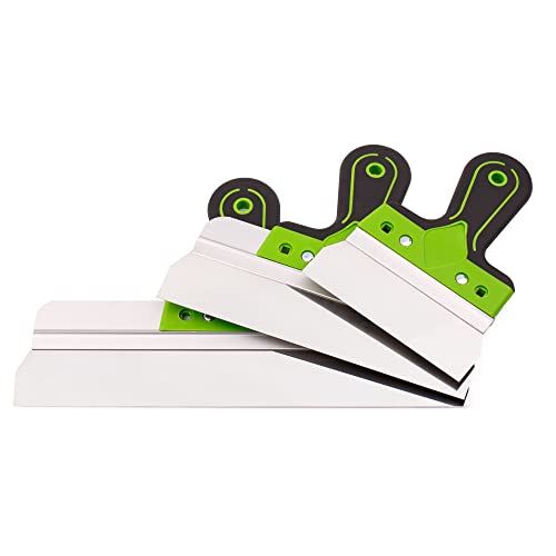 Mivos Roestvrij stalen gevelplamuur met aluminium houder en softgrip, voegenspatel van grote oppervlakken, 250 x 60 mm, gladplamuursel, made in EU - Afbeelding 8