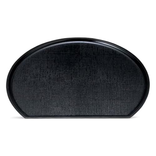 J-kitchens お盆 FRP新尺4 半月布目 トレー ( 盆 トレイ おぼん ) 黒 ブラック 滑らない 42cm 漆器 ( 強度 樹脂 ) 日本製 食洗機対応