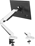 SHOPPINGALL Support de moniteur à ressort à gaz simple entièrement réglable avec bras pivotant pour moniteur 15"-32" Caractéristiques USB 3.0 Port et Audio Port SA-GM212U-White