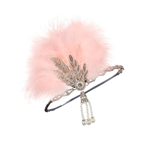 Colaxi Flapper bandana de penas faixa de cabelo estilo vintage strass contas headwear flapper para c