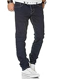Tazzio Jeans Slim Fit Herren Jeanshose Stretch Designer Hose Denim Dunkelblau 30W / 32L