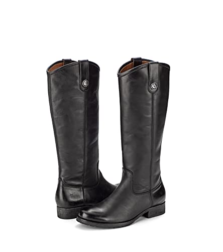 Image of Frye Melissa Button 2 Equestrian-Inspired Tall Boots for Women Made from Hard-Wearing Vintage Leather with Antique Metal Hardware and Leather Outsole - 15 inch Shaft Height
