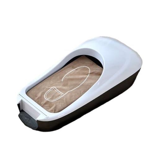 Dispensador automático de fundas para zapatos con películas de 100 m, máquina de film transparente, protectores de pies portátiles, alfombras, hogar, fábrica, laboratorio.(White A)