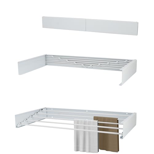 KROMS Etendoir Mural Full Color Blanc 80cm - Longueur de Séchage de 4 Mètres - Etendoir Mural Rabattable - Etendoir Linge Interieur Pliable - Sechoir a Linge...