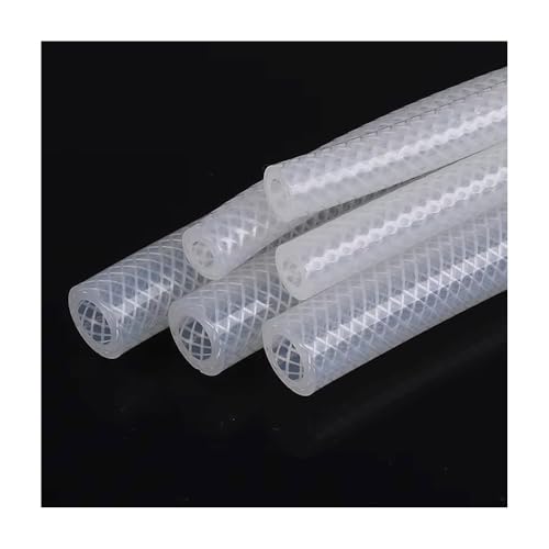 1M Braided Silicone Tube, Food Grade Flexible Rubber Hose for Plumbing, Brewing, Lab, Dairy, Vacuum(ID32mmXOD42mm)