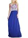 Asvivid Women's Summer Bohemian Retro Geometry Sleeveless Maxi Casual Dress Small Blue