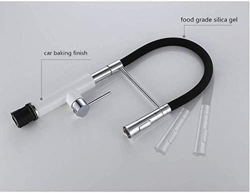 Mitigeur de cuisine blanc avec douchette extractible pour évier design