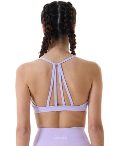 Image of AUROLA Mercury Workout Sports Bras Women Athletic Removable Padded Backless Strapy Minimal Crop Top