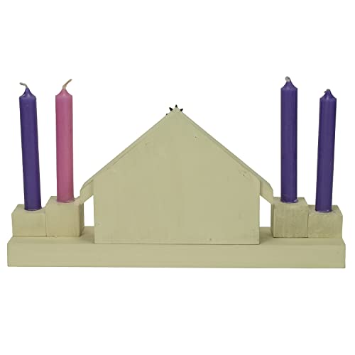 Abbey & CA Gift Come Let Us Adore Him Nativity Advent Candle Holder W/Mini Candle Set