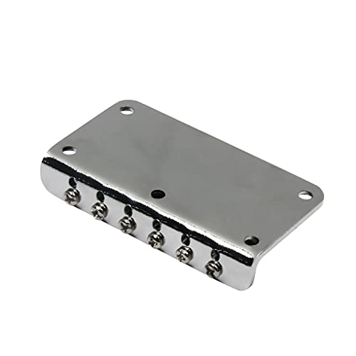 Ponte de guitarra fixa cromada de metal de substituição, 78 mm, 6 selas, ponte rígida para a maioria