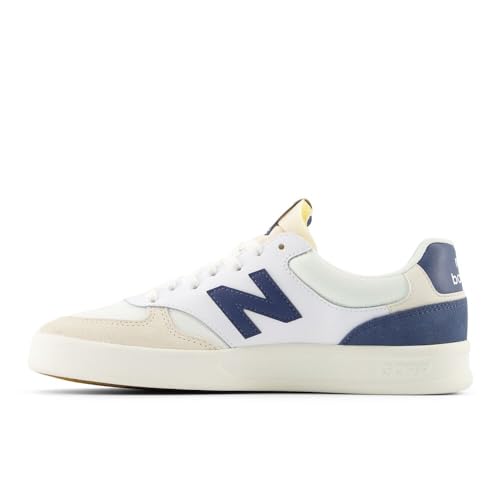 New Balance Men's 300 V3 Court Sneaker, White/Sea Salt/Vintage Indigo, 11 W