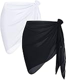 AVAYUU 2 Stück Damen Strand Wrap Sarong Vertuschung Chiffon Badeanzug Kurz Bikini Cover up...