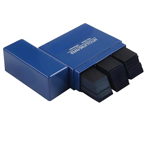 Image of Dental Articulating Paper Double Sided Bite Articulating Paper 100 Micron Film Doubled Side 55 x 18 x 0.1mm for Adults and Children (Blue 300Pcs)