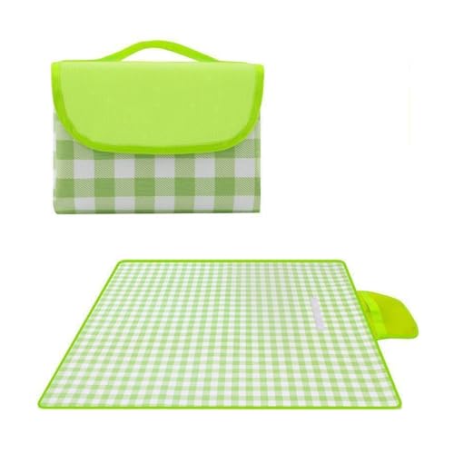 Tapete de picnic de aluminio grueso, manta portátil para acampar al aire libre, playa, césped (verde, 1200 x 200 cm), impermeable, fácil de limpiar, perfecta para salidas familiares