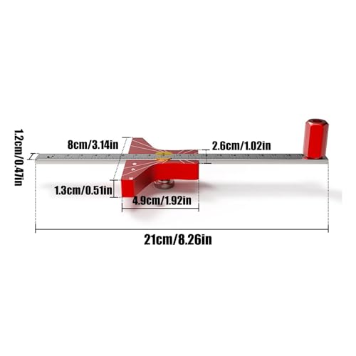 Règle d'aide au dessin de précision en alliage d'aluminium durable pour menuisier - 6
