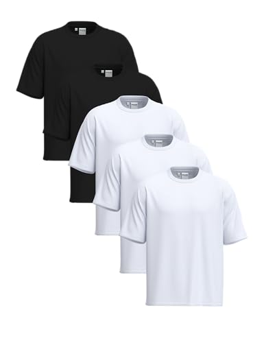 Lot de 5 t-shirts à col rond Selected Femme Slhcormac couleur noir taille XL