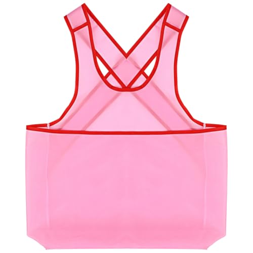 Tablier imperméable Oxford avec grande poche ventrale rose pour suspendre le linge humide