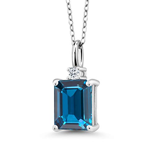 Gem Stone King 925 Sterling Silver London Blue Topaz and