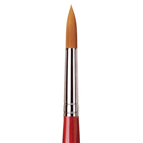 Image of da Vinci Watercolor Series 5580 CosmoTop Spin Paint Brush, Round Synthetic with Red Handle, Size 14 (5580-14)