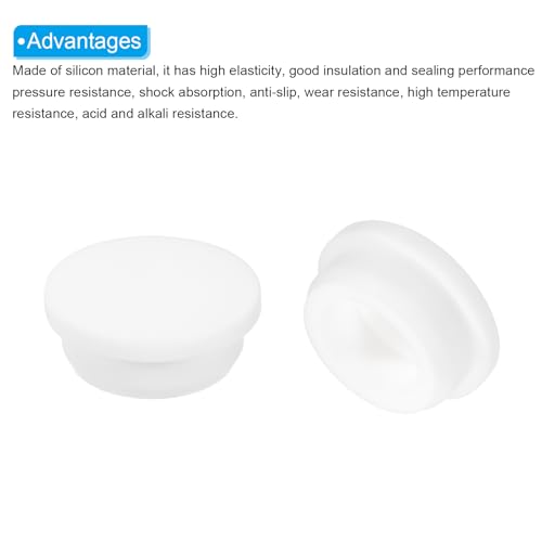 Image of MECCANIXITY 11pcs T-Shaped Silicone Plugs 31.3mm 1 1 /4 Inch Dia Snap in Plug Hole Seal Cover Round Rubber Stopper for Kitchen Rubber Bulkheads Waterproof Sealing Plugs White