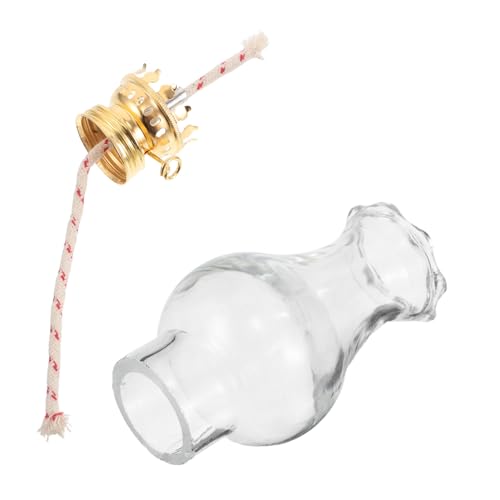 NESTINGHO 復古煤油灯用ガラスシェード 替え用オイルランプグローブ メタル器付き 調光可能な灯油ランタンシェード キャンプやロマンチック