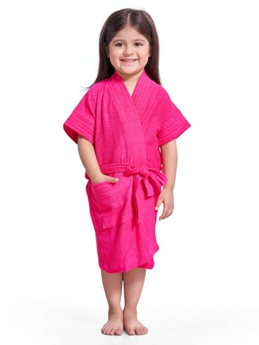 Image of SAND DUNE Baby Girls Terry Cotton Bathrobe, Quick Dry, 1-4 Years
