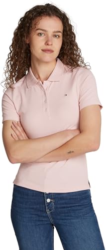 Tommy Hilfiger 1985 Slim Pique Polo SS Ww0ww43225 Polo, Rosa (Delicate Pink), M para Mujer
