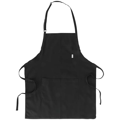 Babish 100% Cotton Kitchen Apron w/Roomy Front Pocket and Adjustable Neck Strap Cover