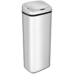 HOMCOM Modern Style 50L Sensor Dustbin Stainless Steel Automatic Kitchen Waste Bin Versatile Use For Home Office - Silver