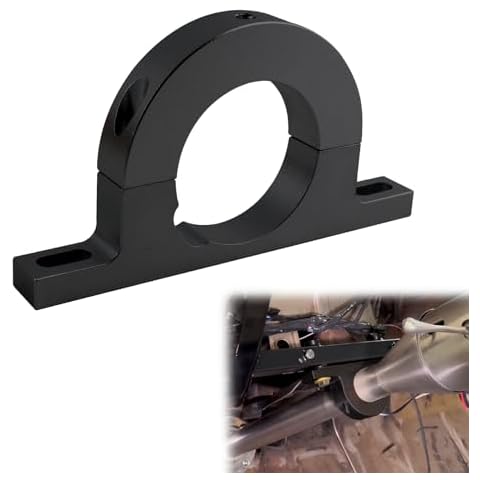 RiAiCiING 2'' Steering Column Keyed No Drop Mount for Most Common Aftermarket 2'' Diameter Columns Fit for GM GMC Chevy Dodge Ford, Aluminum Universal Steering Column Mount (Black) Cover