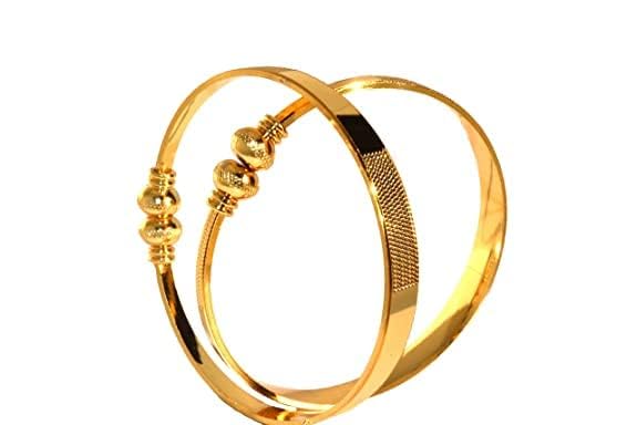Upavista Brass Gold-plated Bangle Set (Pack of 2) (2.6 Inch) (B0CV4JDN2L) Amazon Price History, Amazon Price Tracker