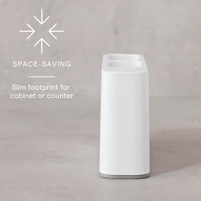 YouCopia SipStation Straw Holder, Reusable Straw Organizer for Kitchen Storage, Speckled White