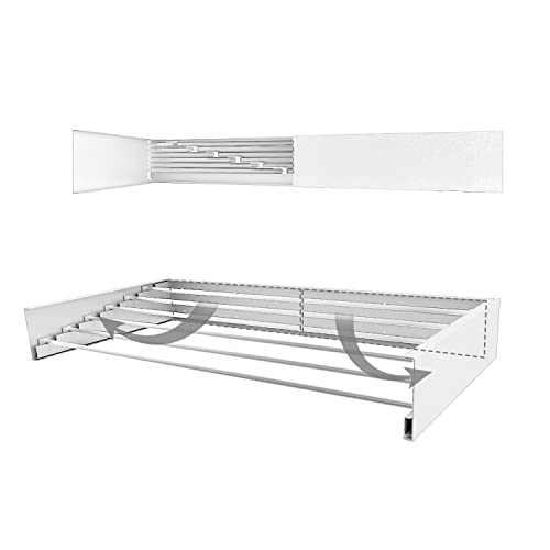 Tco Adventures Invisible Wall Mounted Drying Rack | An Elegant Wall-Mounted Hanger | Folding Stainless Steel Collapsible Space Saver With 236.22 Inches Drying Capacity (Signal White) #TOP7