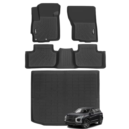 Bingoliner Floor Mats for 2011-2024 2025 Mitsubishi Outlander Sport Trunk Mat All Weather TPE Protector for Mitsubishi Outlander Sport Accessories