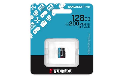 Image of Kingston Canvas Go Plus microSDXC Memory Card Gen4 200MB /s A2 U3 V30 128GB Single Pack w /o ADP Card only-SDCG4 /128GBSP