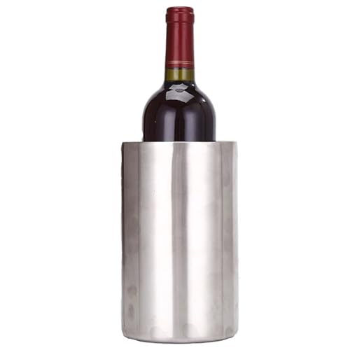 WANGJIANPENGPL Cubitera de 2 L, Cubitera Vino, Enfriador de Botellas de Vino, Hielera de Acero Inoxidable de Doble Pared para Cócteles Vino y Champán