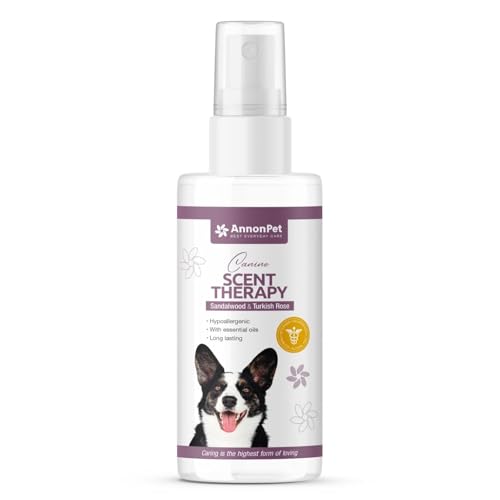 AnnonPet ® Perfume para perros, sándalo y rosa turca, delicado y relajante, recomendado por el veterinario, larga duración, 150 ml, ideal para animales sensibles, aroma natural e hidratante