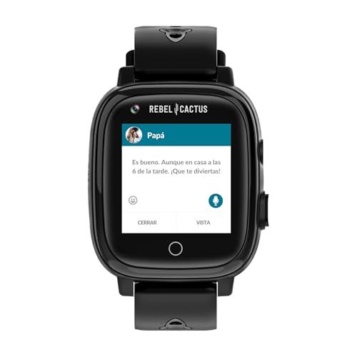 Rebel Cactus GO Smartwatch - Reloj Inteligente para niños con GPS y teléfono - Localizador GPS para niños, cámara, teléfono, vídeo, Whatsapp - Funciones educativas - Reloj Infantil Negro Rebel Cactus GO Smartwatch - Reloj Inteligente para niños con GPS y teléfono - Localizador GPS para niños, cámara, teléfono, vídeo, Whatsapp - Funciones educativas - Reloj Infantil Negro