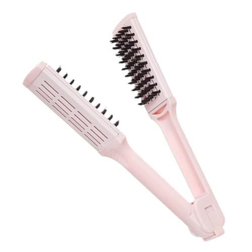 CALLARON Peine Alisador De Cabello Cepillo Alisador Doble v Herramienta Para Peinar El Cabello Recortador De Puntas Abiertas De Viaje