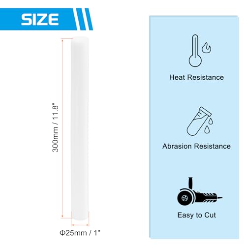 Image of MECCANIXITY ABS Plastic Rod Round Solid Bar 25 mm x 300mm White for DIY Model Material, Architectural Model Making, DIY Sand Table, Pack of 1
