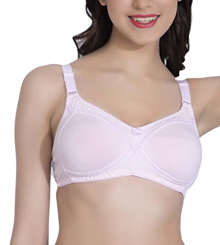 Image of Womens Seamless Padded Full Coverage Bra | Nylon Stretch Fabric | Adjustable Broad Straps | Full Cups Bra