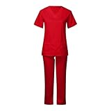 Scrubs for Women Set Stretch Fabric Medical Uniform &Jogger Pant Breathable Scrub Top Tretch V-Neck Healthcare Top