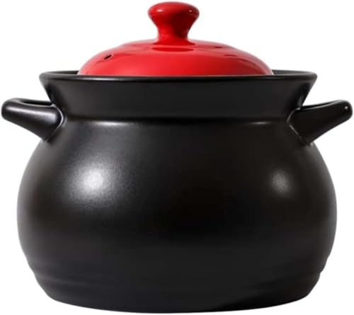 suriggo 直火・電子レンジ対応 大容量土鍋 両手鍋 耐熱-20〜950℃ 炊飯/煮込み用 蓋付き ご飯鍋 スープ鍋 家庭用 引っ越し祝い ギフト対応簡単に使い (4L)