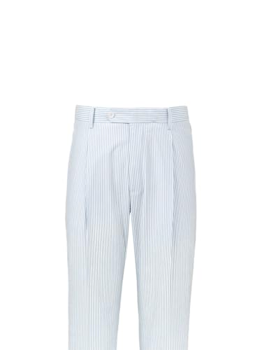 Paul Fredrick Men's Cotton Seersucker Single Pleated Pants2