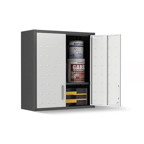 VIYET Garage Wall Cabinet,Metal Wall Cabinet with Doors and Adjustable Shelves,Steel Utility Wall Mounted Tool Cabinets for Home,Office,Kitchen,Warehouse