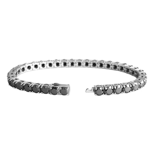 Pulsera de Tenis Moissanite Negro 3-5mm Acero Inoxidable miniatura 1