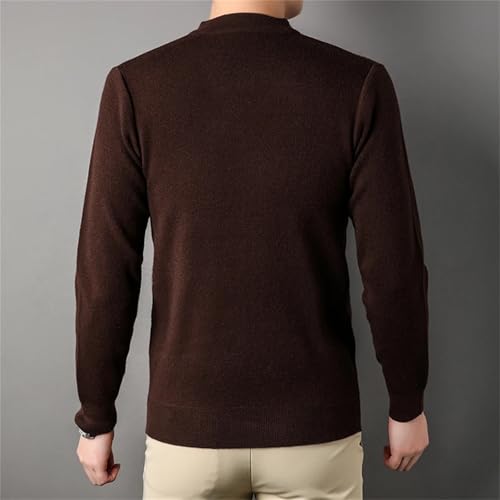 Vogrtcc Men's Crew Neck Sweater Long Sleeve Youth Half Turtleneck Thick Warm Winter Pullover Knitted Sweater3